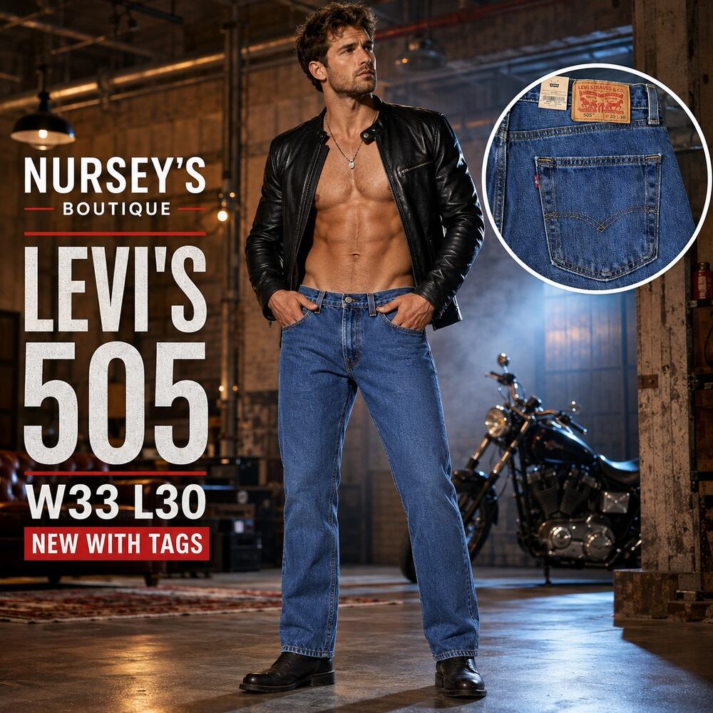 Levi’s 505 Regular Jeans Men’s 33x30 Medium Stonewash NWT Straight Leg